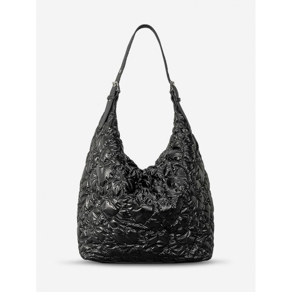 Women's Winter Soft Padded Puffer Quilted Heart Pattern High Capacity Shoulder Bag Women's Winter Soft Padded Puffer Quilted Heart Pattern High Capacity Shoulder Bag