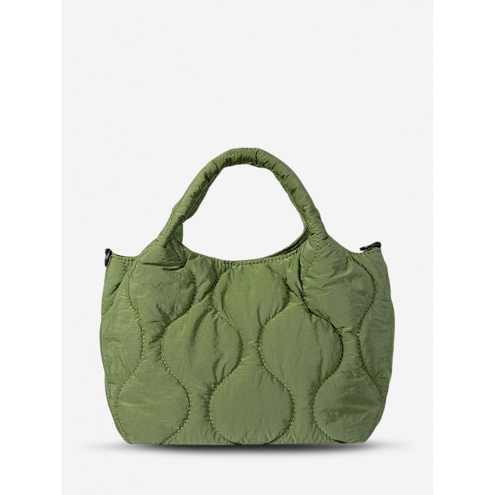 Women's Daily Solid Color Puffer Padded Quilted Tote Handbag Women's Daily Solid Color Puffer Padded Quilted Tote Handbag