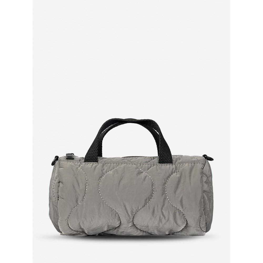 Women's Daily Solid Color Topstitching Quilted Padded Puffer Design Top Handle Cylinder Pillow Shape Shoulder Bag Women's Daily Solid Color Topstitching Quilted Padded Puffer Design Top Handle Cylinder Pillow Shape Shoulder Bag