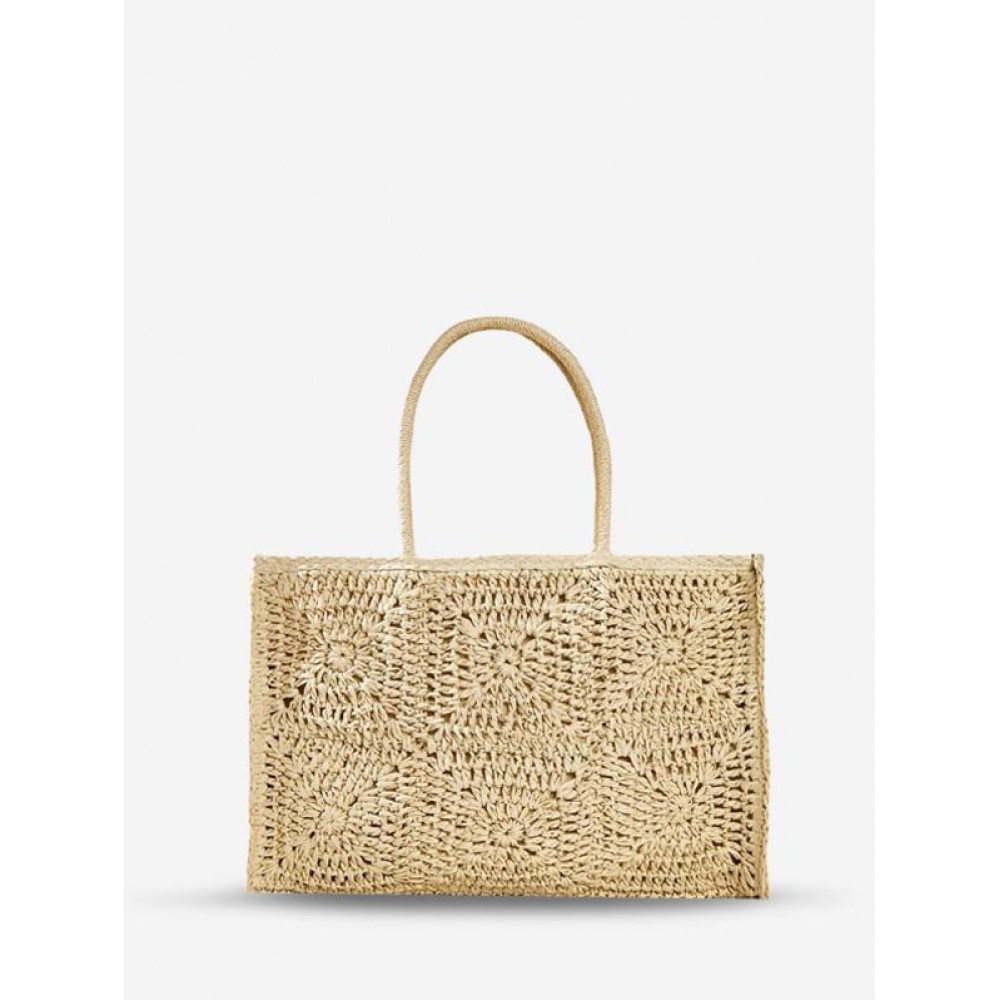 Crochet Design Vacation Beach Straw Raffia Shoulder Tote Bag Crochet Design Vacation Beach Straw Raffia Shoulder Tote Bag